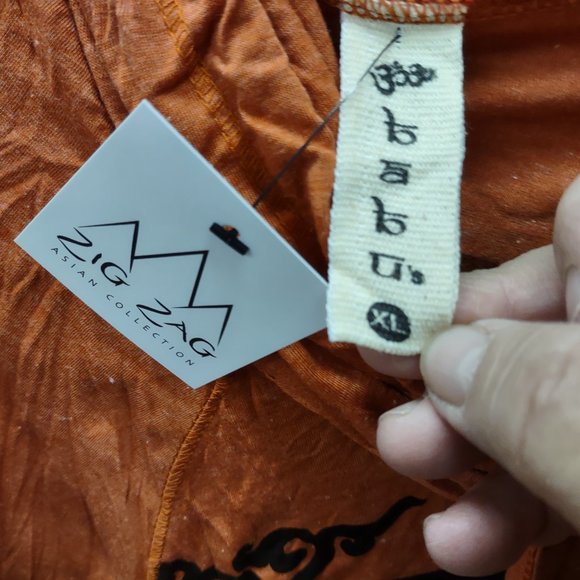 Orange pullover hooded long-sleeve top from Zig Zag Asian Collection size XL - Picture 2 of 5